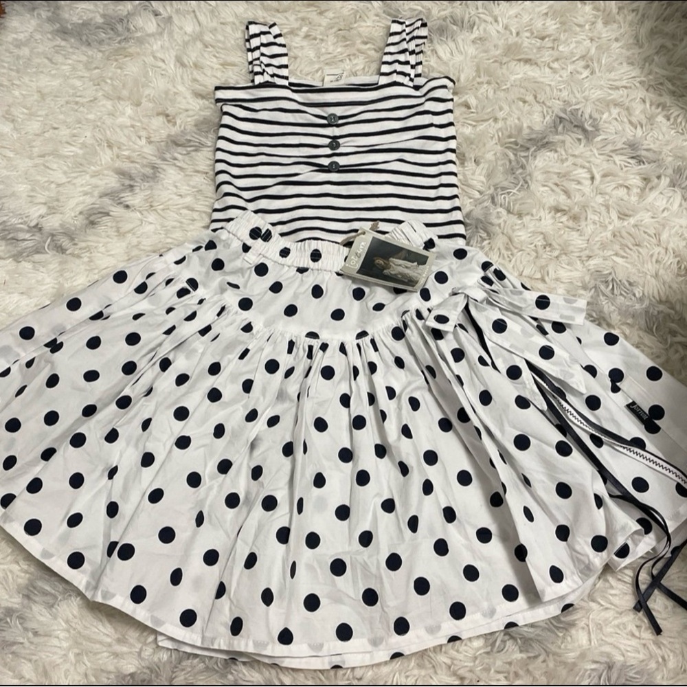 Jottum Black and White top and skirt set size 6 top and size 7 skirt